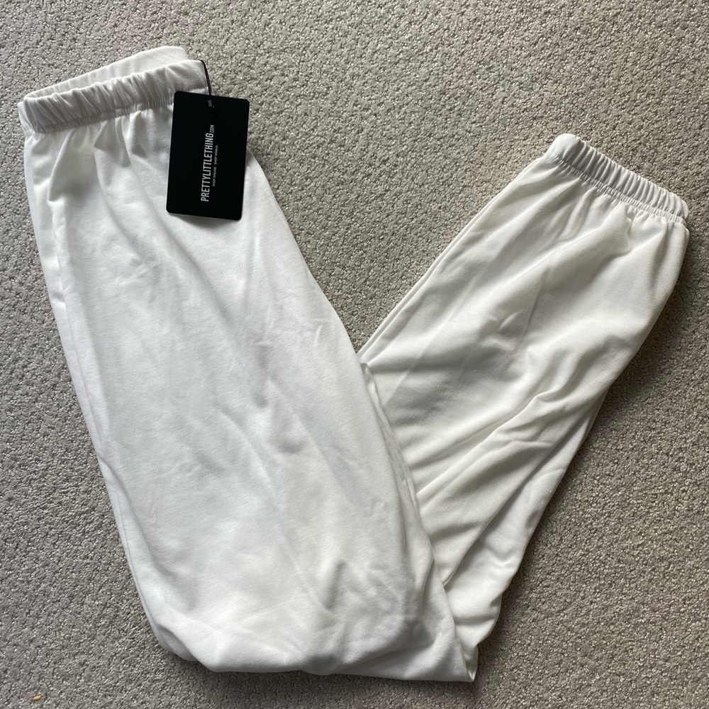 Pretty Little Thing White Joggers